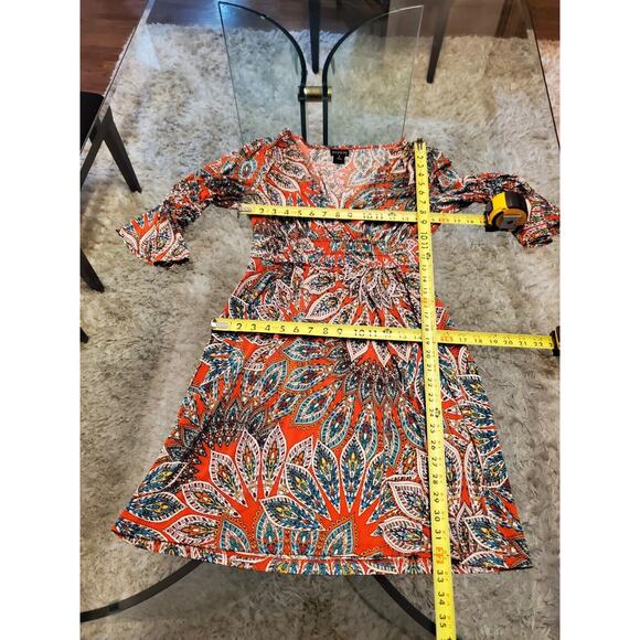 Enfocus Studio Women Multicolor Polyester V-Neck Long Sleeve Knee Length Dress 6 - Picture 7 of 13